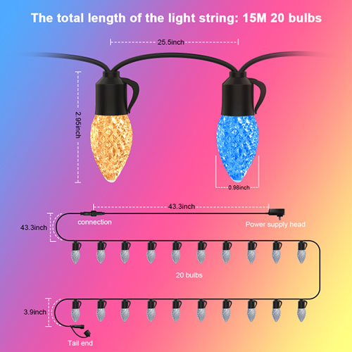 C35 RGB outdoor string lights