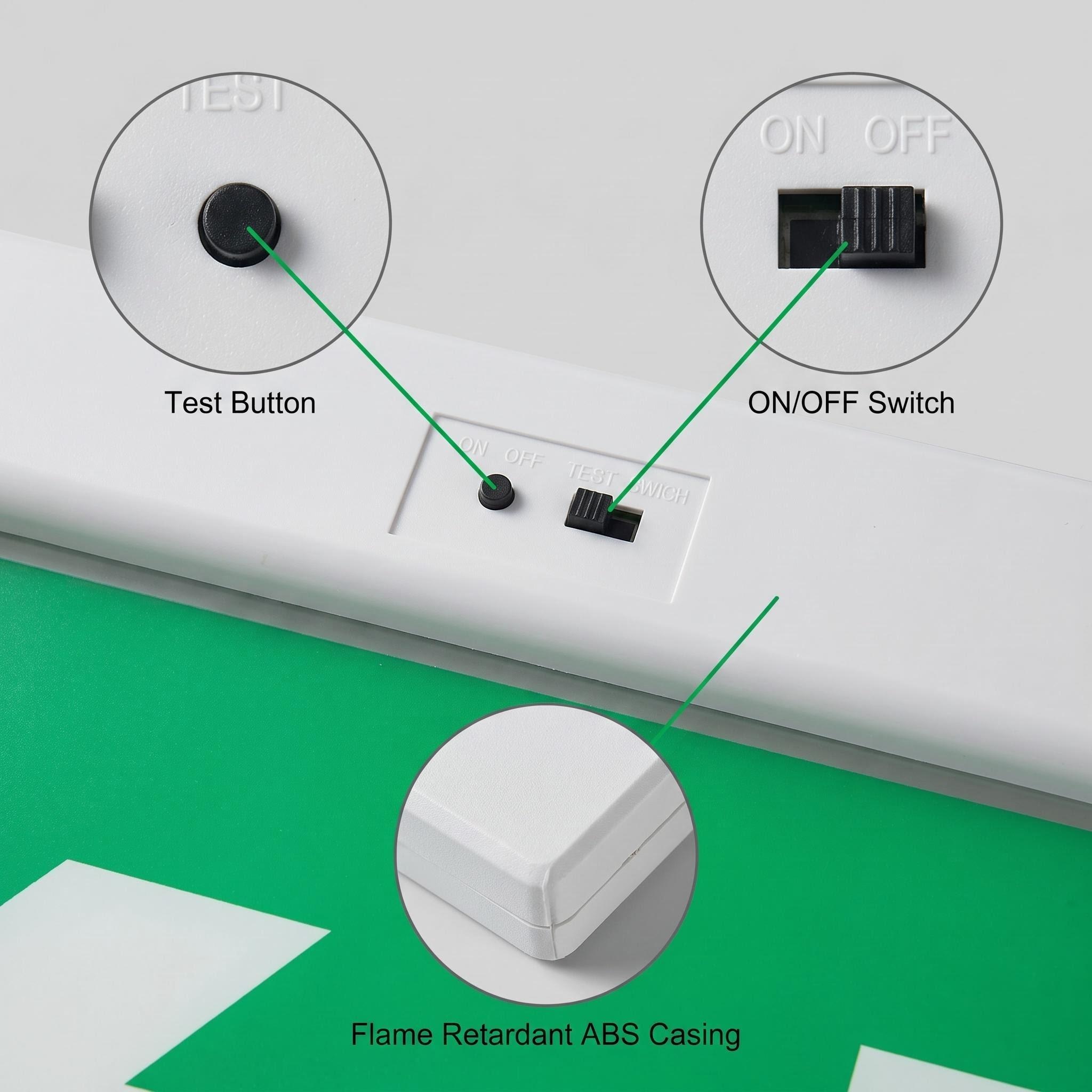 EXIT-LED-ES02 Emergency exit sign test button