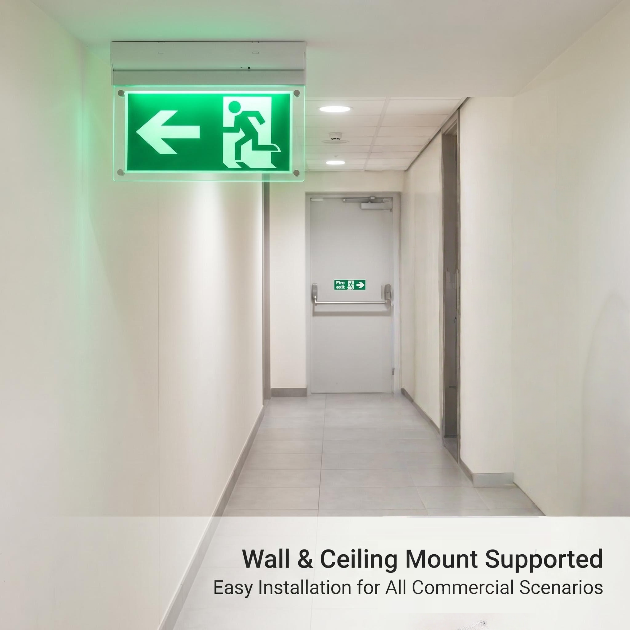 EXIT-LED-ES03 Emergency Exit ceiling mount installation scenario