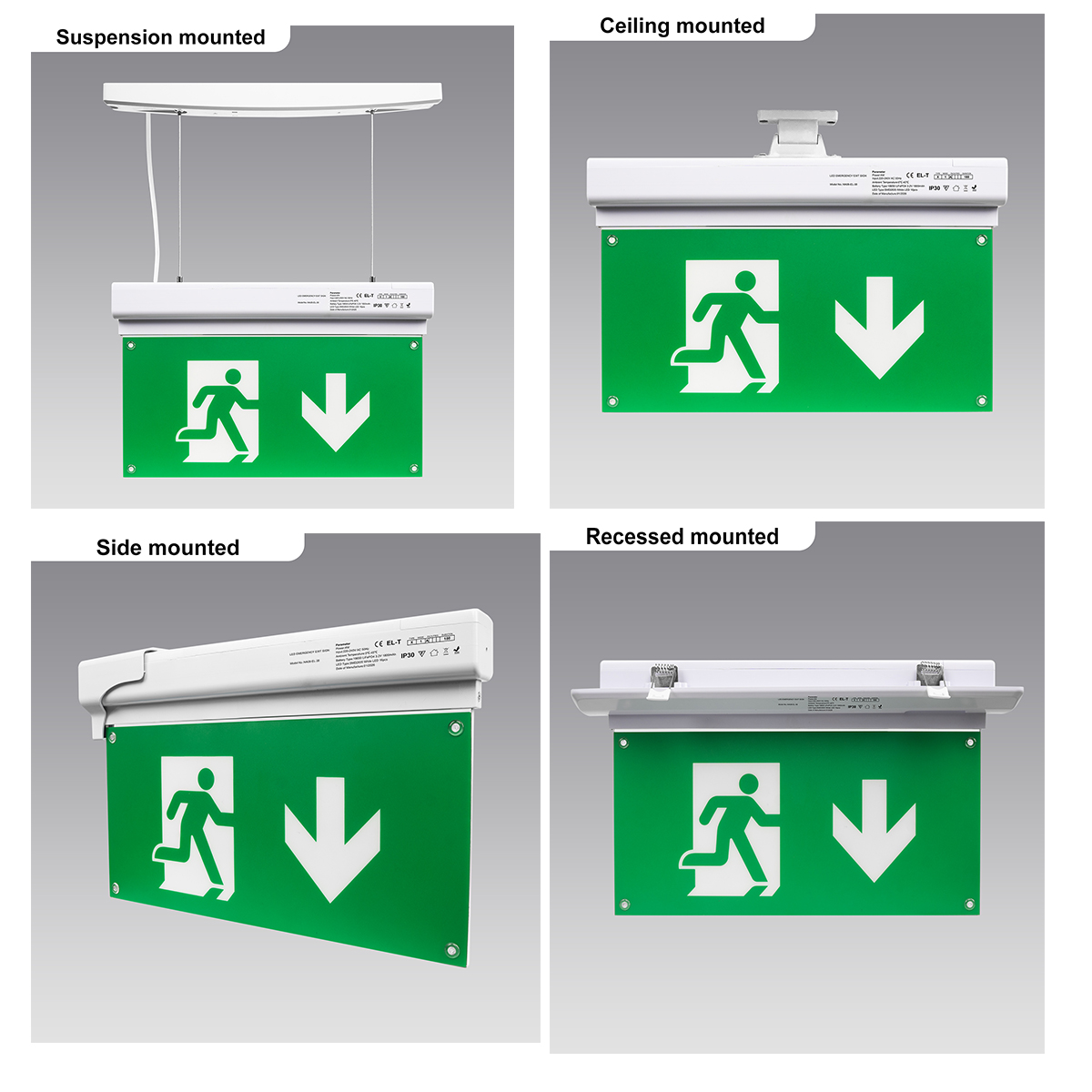Premium LED Emergency Exit Sign | LiFePO4 Battery | Self-Test Function | 4-Way Universal Mounting EXIT-LED-ES06 - Image 5