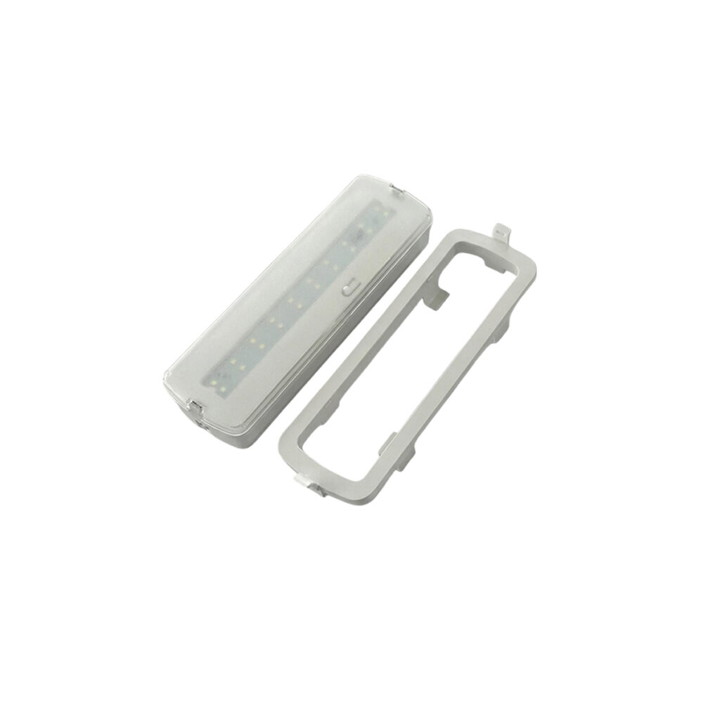 Slim LED Emergency Bulkhead | 3W Non-Maintained | 3.2V LiFePO4 Battery | Dual Surface & Recessed Mount HM-BHD02
