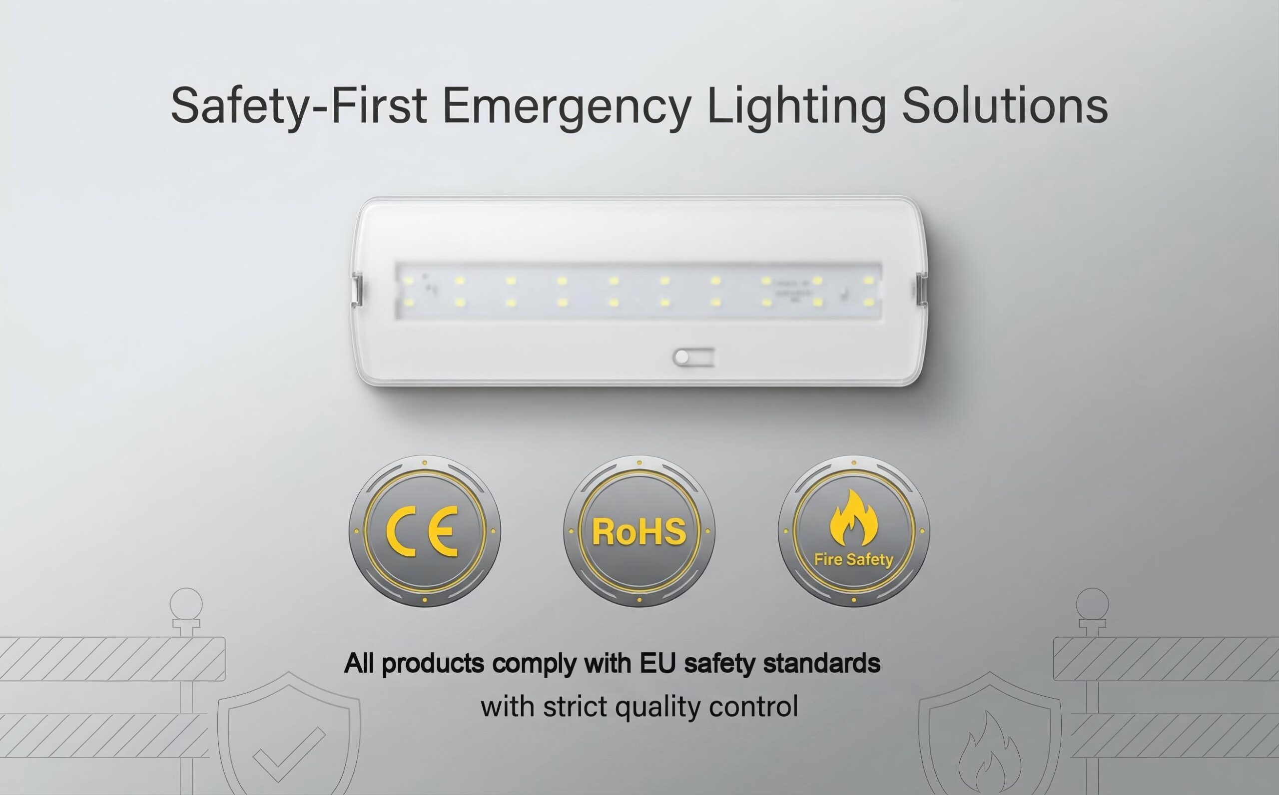 Slim LED Emergency Bulkhead | 3W Non-Maintained | 3.2V LiFePO4 Battery | Dual Surface & Recessed Mount HM-BHD02