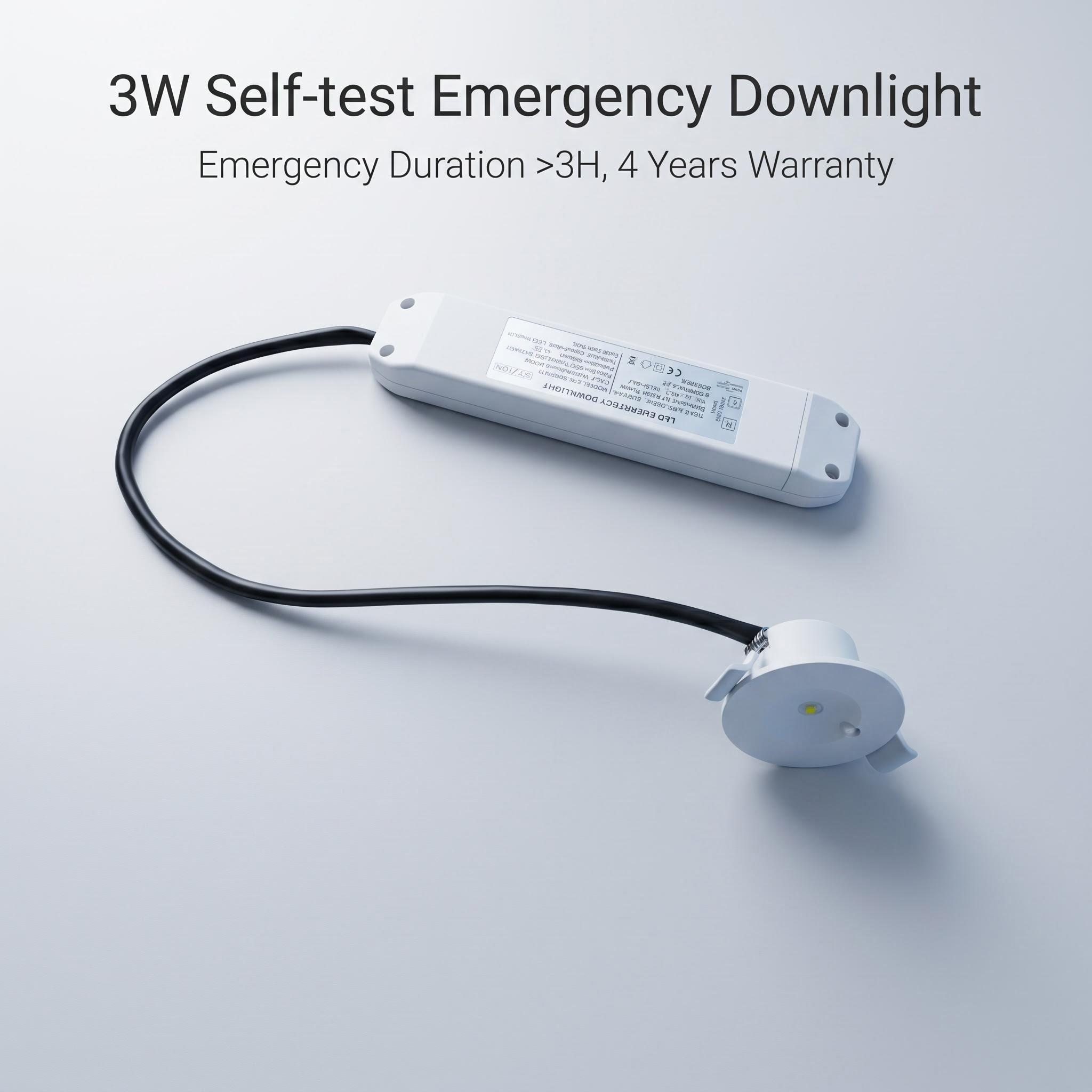 3W LED Self-test Emergency Downlight | 180lm Output | 4 Years Warranty | CB CE RoHS HM-SPT3W-S