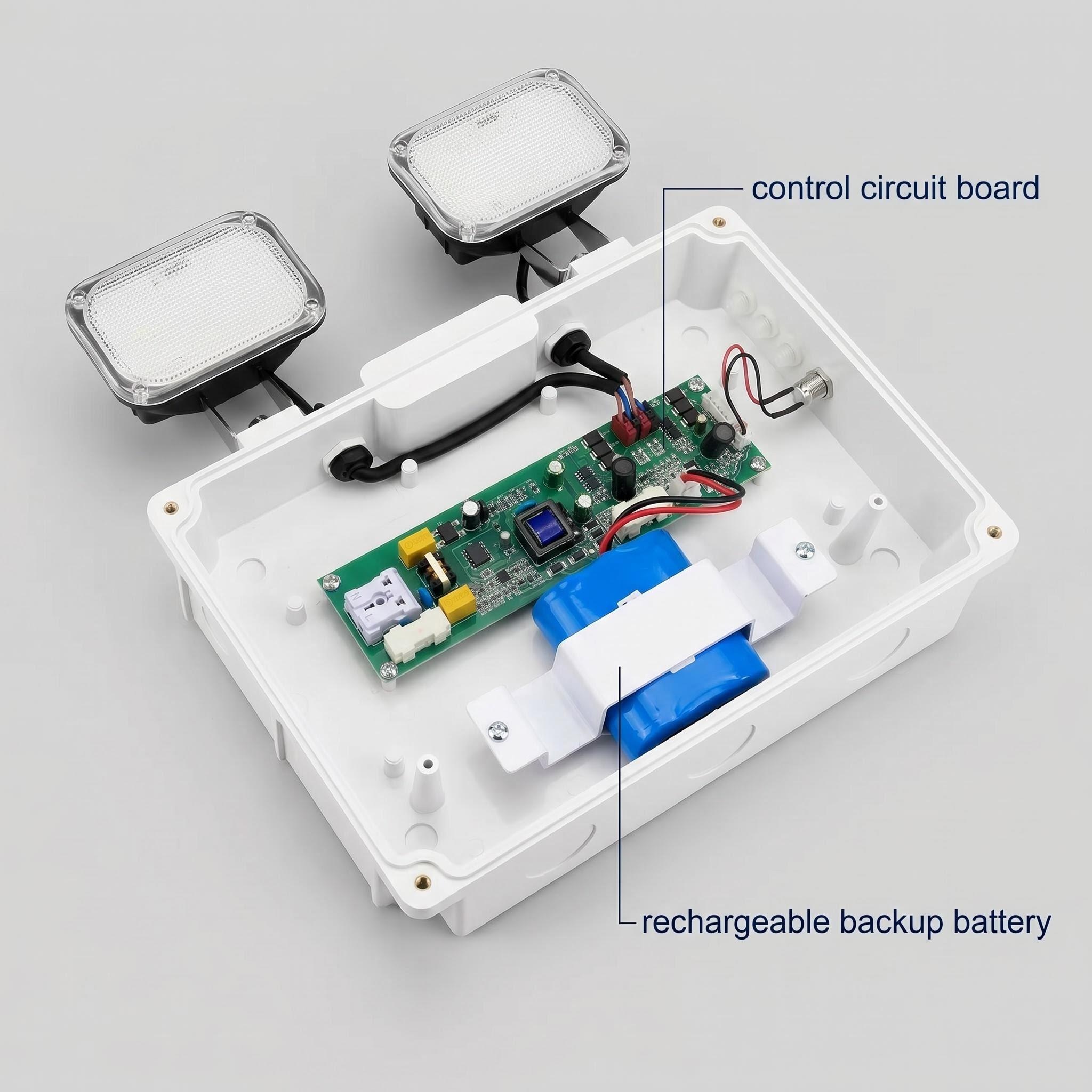 IP65 Waterproof LED Emergency Light | 1000lm High Brightness | 6000mAh LiFePO4 Battery | 2*6W Twin Head