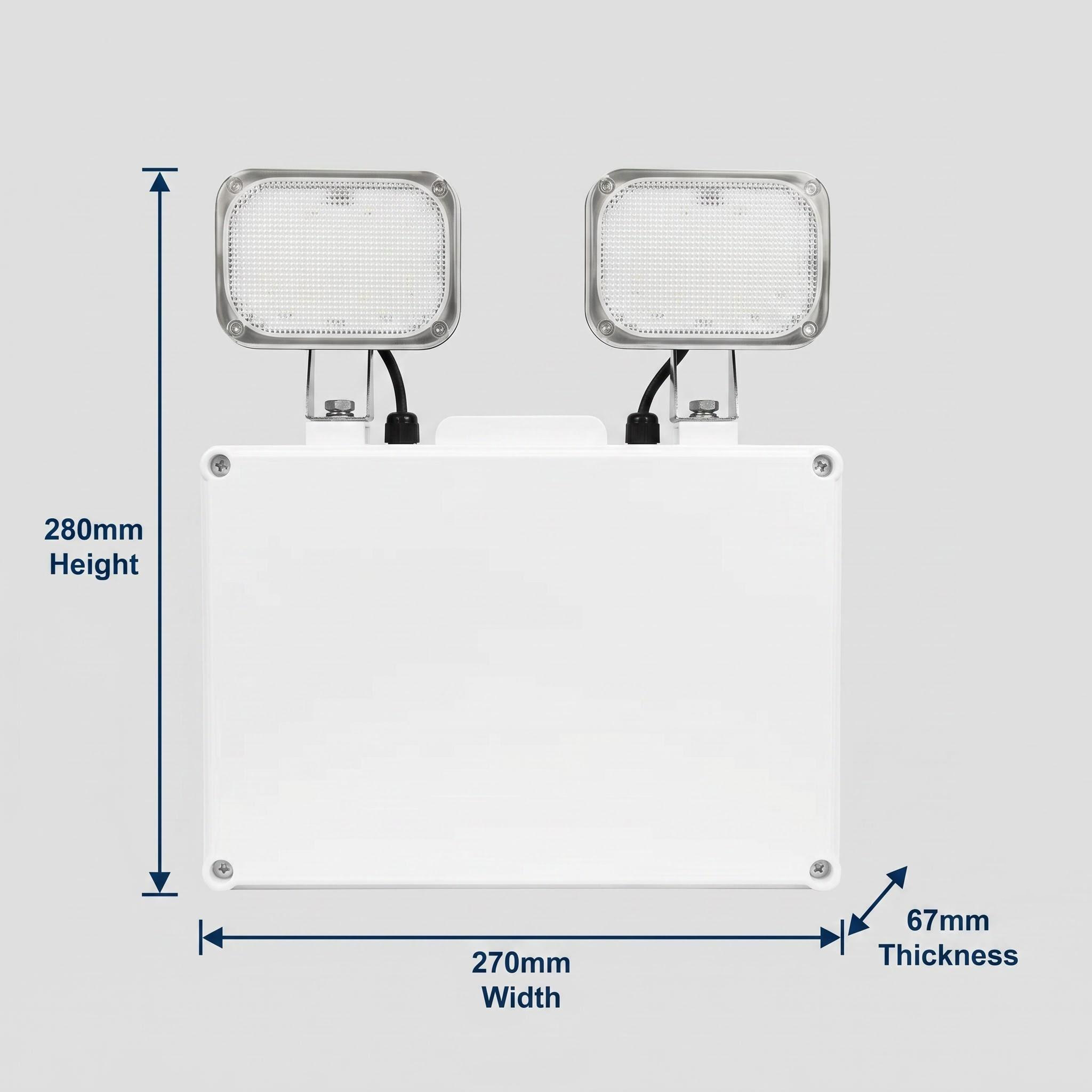 IP65 Waterproof LED Emergency Light | 1000lm High Brightness | 6000mAh LiFePO4 Battery | 2*6W Twin Head