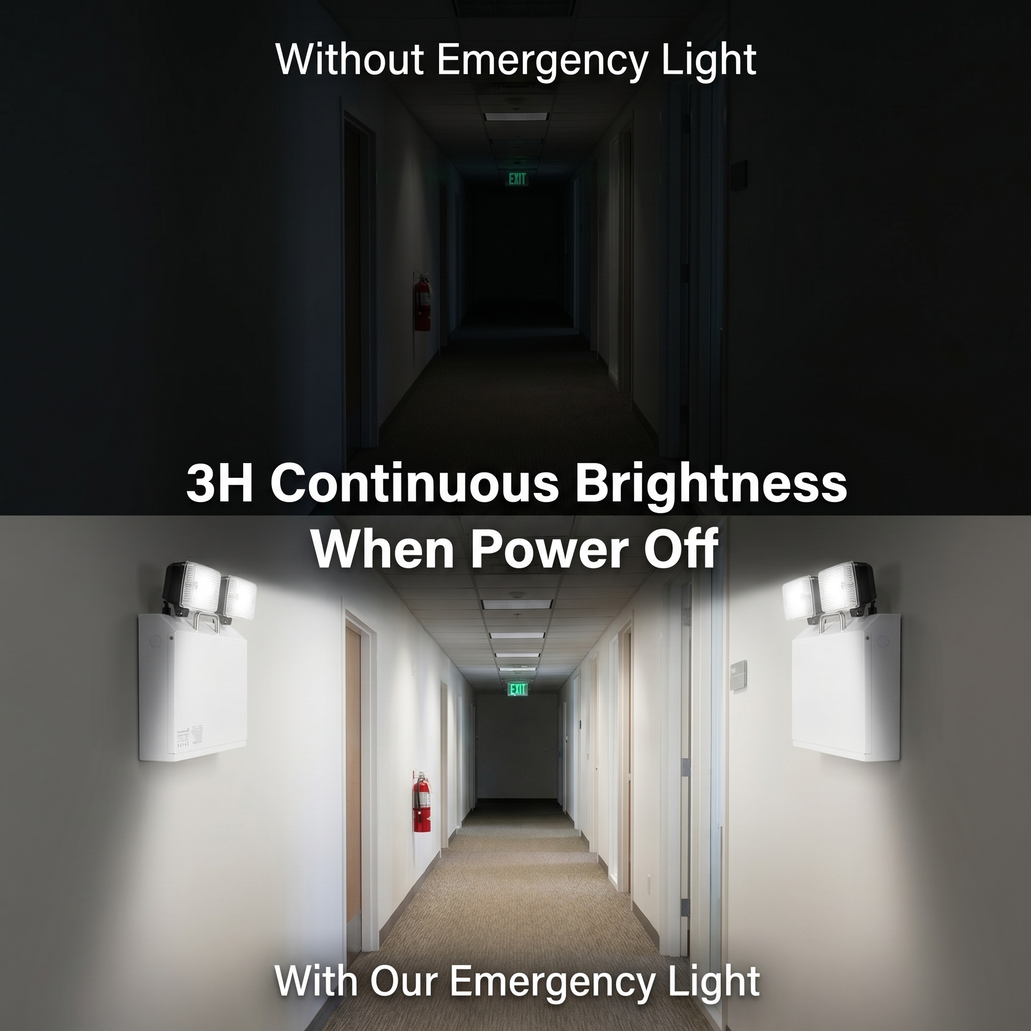 12W Metal-Cased LED Emergency Twin Spot | 1000lm | 6000mAh LiFePO4 Battery Backup HM-TWS05