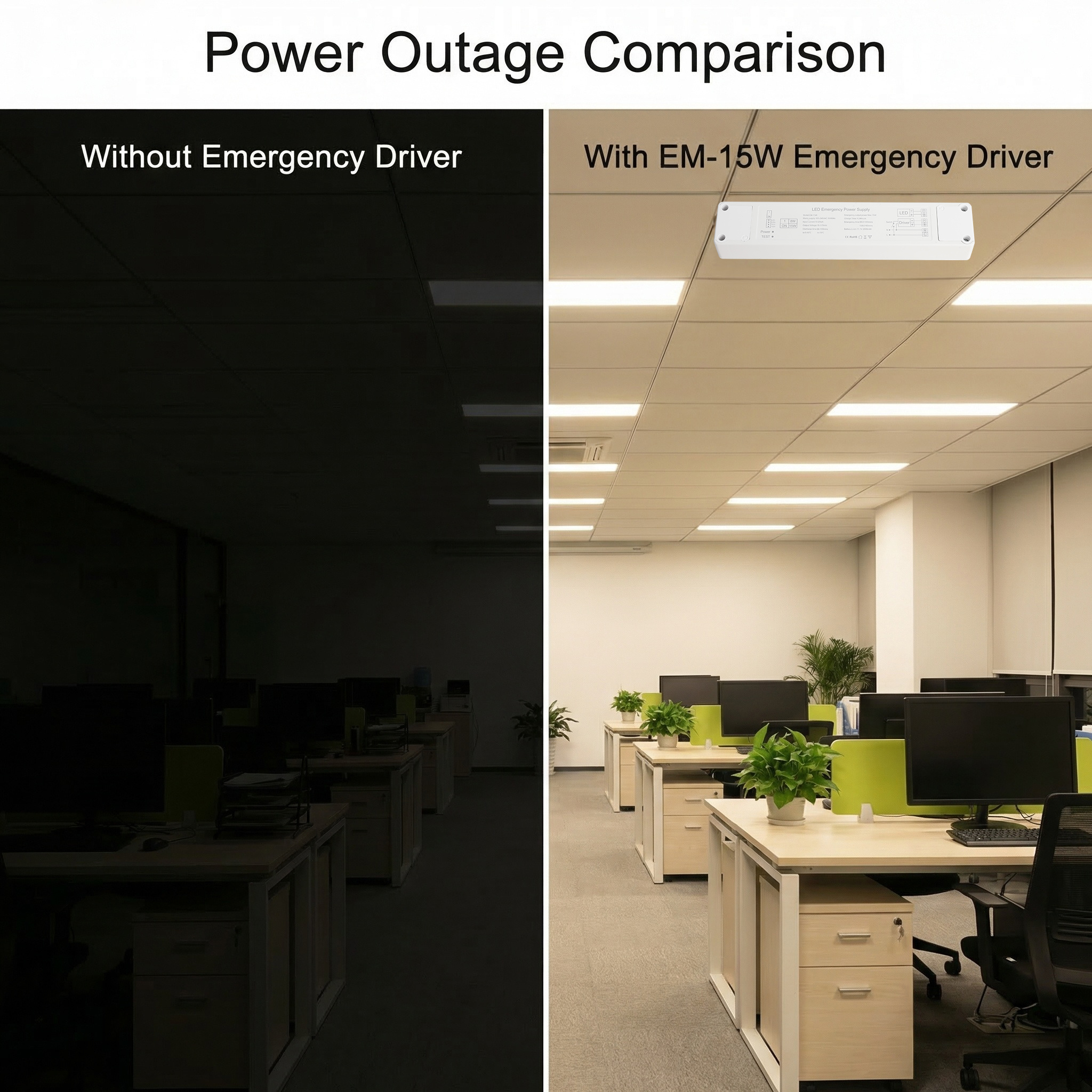 LED Emergency Driver | 8W/15W Power Selection | 90-180min Backup for 15W-100W LED Panels & Downlights EM-15W - Image 2
