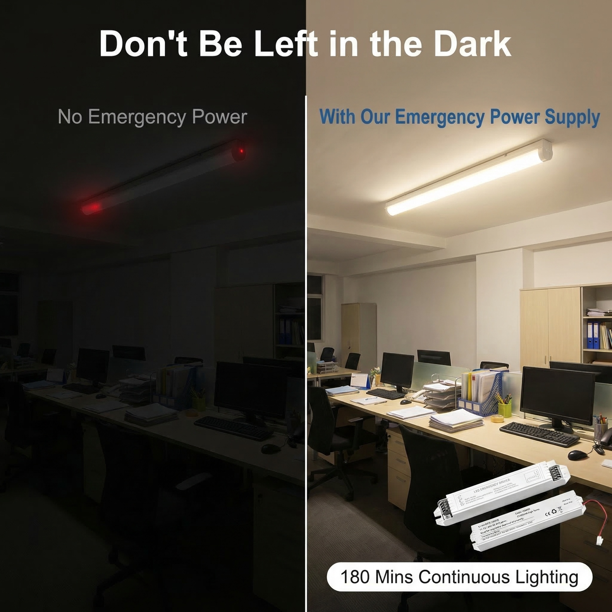 Full Power LED Emergency Driver with 11.1V 4000mAh Battery for 3W-40W LED Tube & Panel Light EM-40W - Image 4
