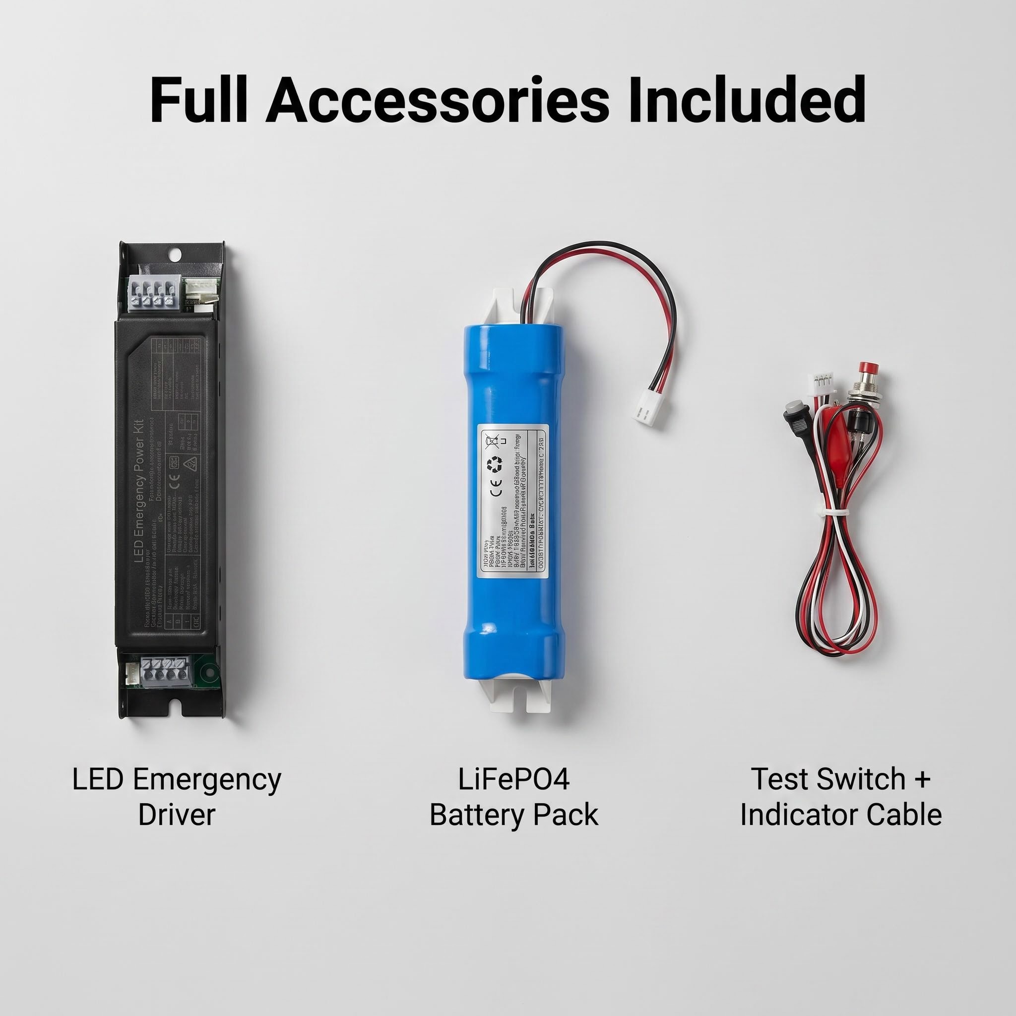 Aluminum LED Emergency Driver Kit | 8W Emergency Power | 6.4V 3600mAh LiFePO4 Battery | DC9-175V Output |LED-EMW10 - Image 6