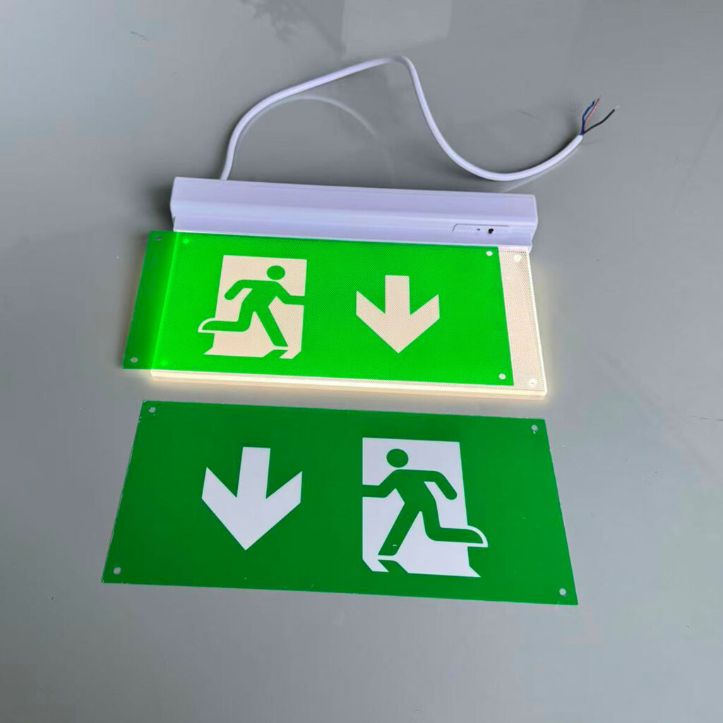 exchangeable legend panel for exit sigh