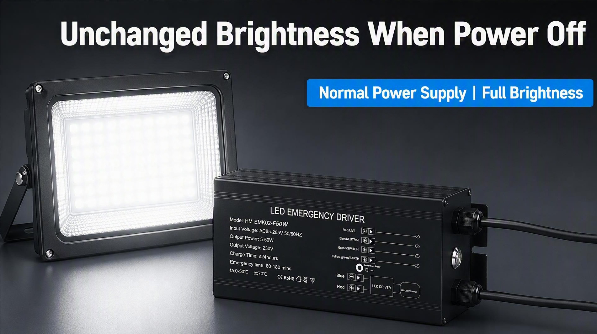 HM-EMK02-F50W for led flood light the brightness no reduction when power off