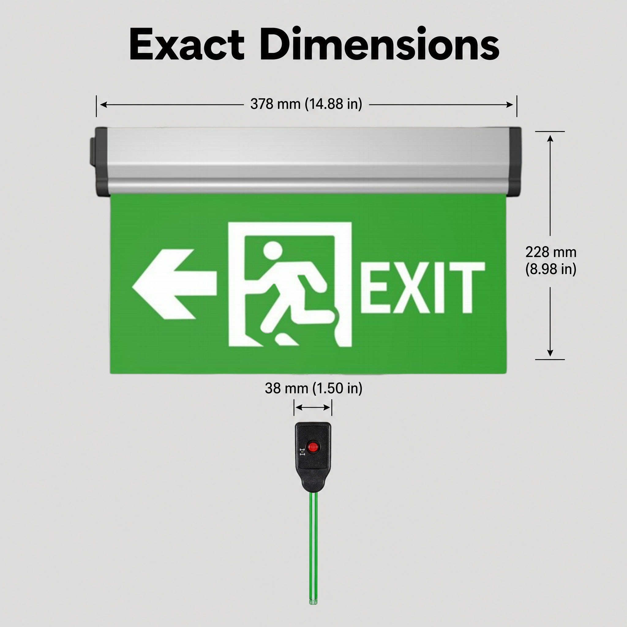 EXIT-LED-ES08 LED Exit light dimension